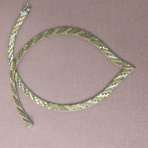 Sterling silver tricolor necklace